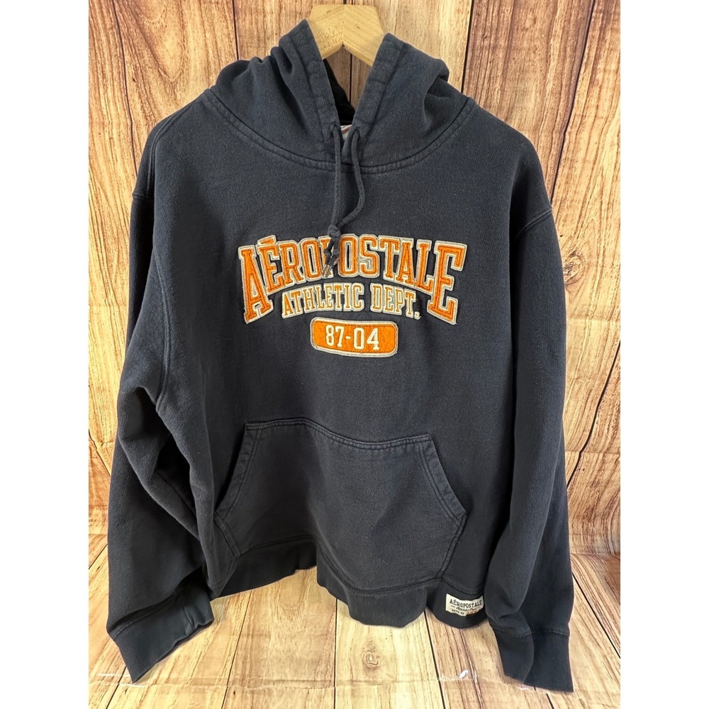 Aeropostale Mens Hoodie XXL Navy Blue Athletic Dept Graphic Pullover 2XL